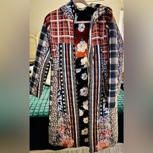 Johnny Was Tessa Quilted Patchwork Hooded Parka Coat XS